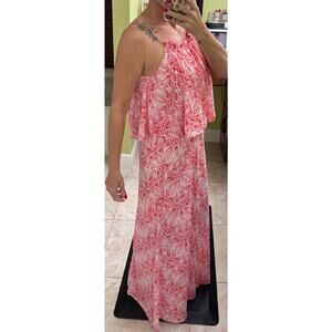 NY Collection small maxi NWT pink & white dress rastr color